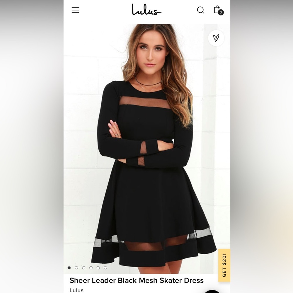 Lulus Sheer Leader Black Mesh Skater dress